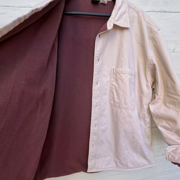 Cream and Red Lightweight Shirt Jacket - Picture 6 of 13